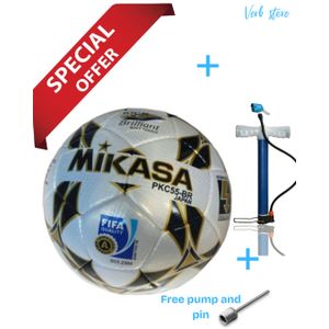 Mikasa Limited Offer Mikasa. football with a free pump and a free pin.Environmental protection TPU + EVA
Leather soft and hard moderate
Good wear resistance,resistant to kick
Long-term use can still m