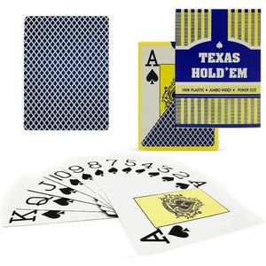 ☑️PREMIUM QUALITY ☑️1 Deck of BLUE Professional Poker Cards, Casino Grade, Waterproof 100% Plastic Standard Playing Cards, Jumbo Index Poker Size for Texas Hold'em, Blackjack Premium Quality