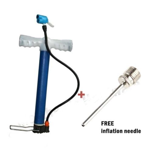 Air Pump Inflator Bicycle Pump/Ball Pump + 1 FREE Inflation Needle Hand Pressure Pump.Aluminum frame construction, lightweight and durable. Portable size, convenient for carrying and can fit in a back