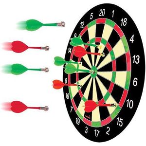 17 inches Dart board game set with 6  darts.To be played Indoor/Outdoor
Safe, fun and light-weight
Has a strong target for you to liberally hurl the dart
Includes 6 good-quality darts