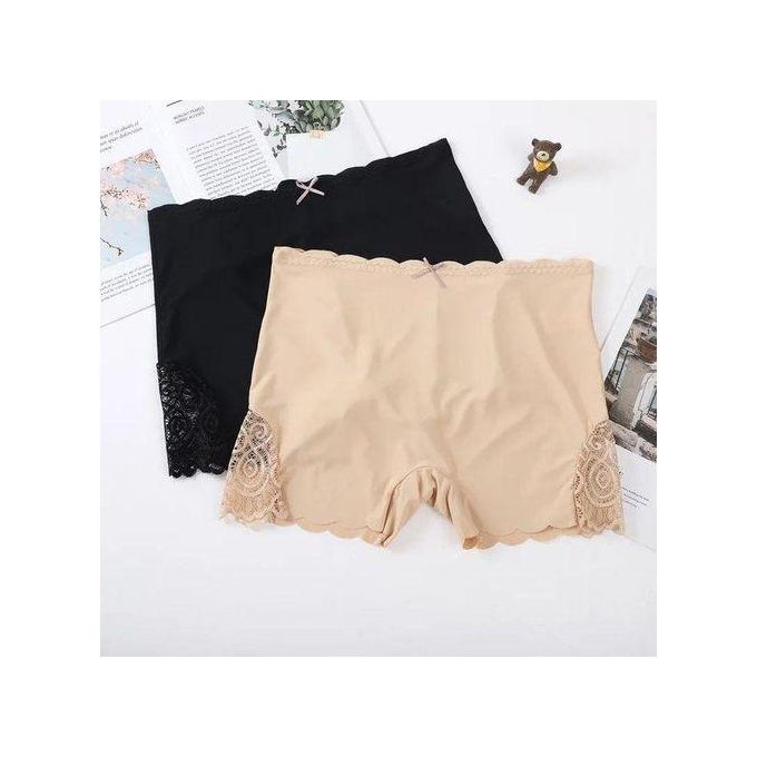 3Pcs Sexy Lace Edge Seamless Boyshort Biker Shorts Sexy Panties For Ladies(SIZE 12-18)