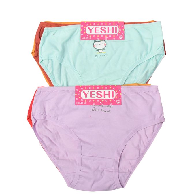 Girls' Assorted Print Underwear Kids Panties Comfort  Briefs Hot Pants Pack Of 3