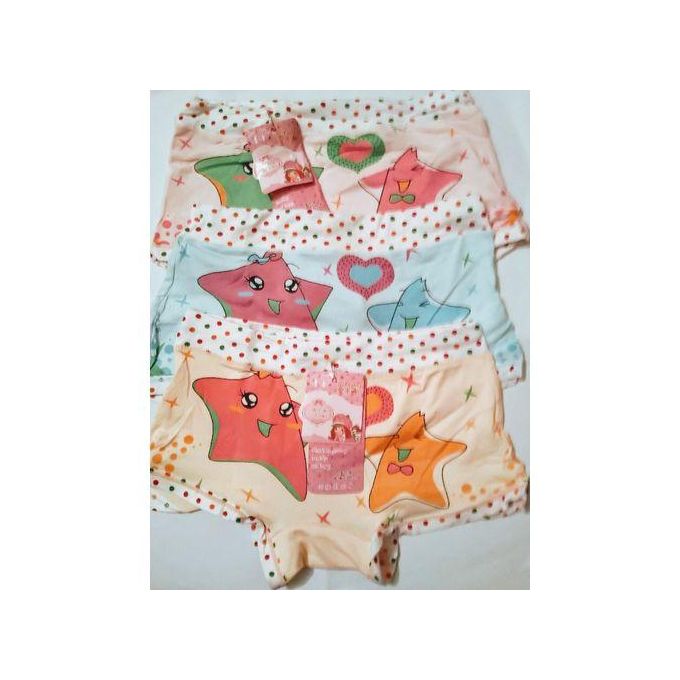 Girls' Assorted Print Underwear Kids Panties Comfort  Briefs Hot Pants Pack Of 3