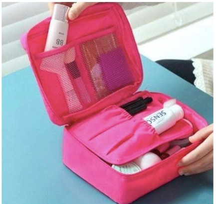 Women Travel Makeup Bags PU Leather Portable Large-Capacity Pouch Travel Waterproof Bathroom Washbag Multifunctional Toiletry Organizer Purse Cosmetic Bag Bathroom Toiletry Kit Box Lightweight Pouch