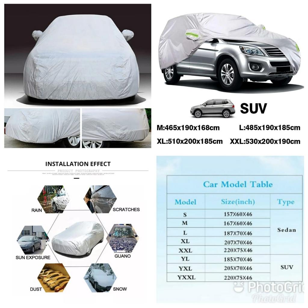 Universal grey Car Cover Outdoor Weather Waterproof Breathable Scratch Rain Snow Heat Resistant Protection Car Covers. - Size YXL