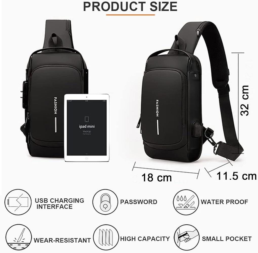 Cross body shoulder bag Multipurpose Cross Body Shoulder Bag Sports/Travel Bag/Chest Bag/Business Bag