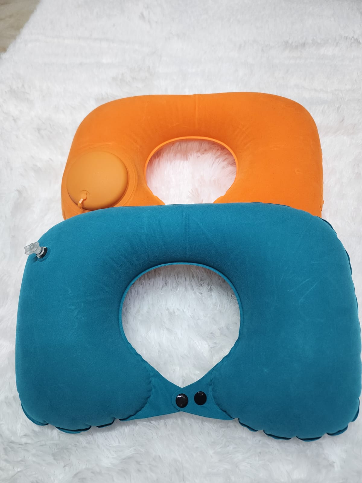 Inflatable Travel Pillow, Adjustable Inflatable Neck Pillow, Portable Inflatable Pillow U-Shaped， for Airplanes ,Traveling, Lumbar Support