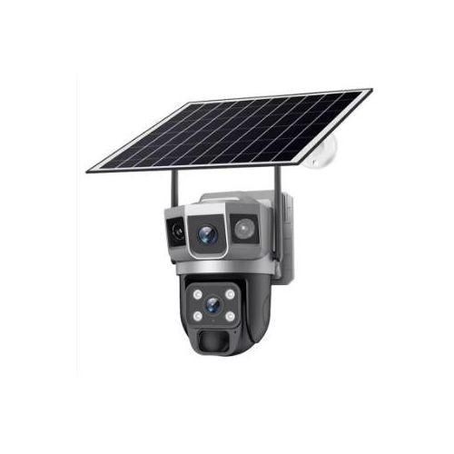 Solar Light Dual Lens CCTV Camera Triple Screen Solar Camera Color Night Vision Motion Detection WIFI Cctv Camera