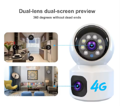 Top Selling Built-in Microphone Infrared Indoor Security Camera Dual Lens 4G V380 Camera WIFI for Warehouse Monitoring