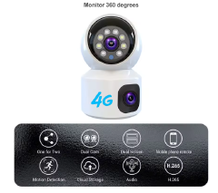 Top Selling Built-in Microphone Infrared Indoor Security Camera Dual Lens 4G V380 Camera WIFI for Warehouse Monitoring