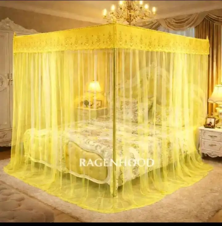 🛏️ 4-Stand Luxury Mosquito Net 🛏️ Strong Frame • Full Coverage • Elegant Look Upgrade your bedroom with this 4-Stand Mosquito Net — designed with a strong metal frame and beautiful flowing net for