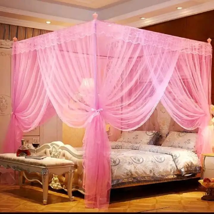 🛏️ 4-Stand Luxury Mosquito Net 🛏️ Strong Frame • Full Coverage • Elegant Look Upgrade your bedroom with this 4-Stand Mosquito Net — designed with a strong metal frame and beautiful flowing net for