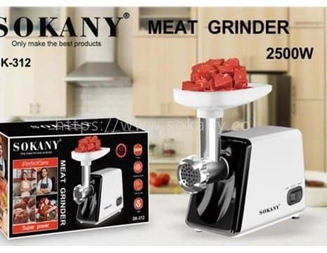 🥩 Sokany Meat Mincer / Grinder – 2500W Powerful Performance 🔥Make food preparation easier with the Sokany SK-312 Meat Mincer, designed to quickly grind meat and other ingredients with powerful per