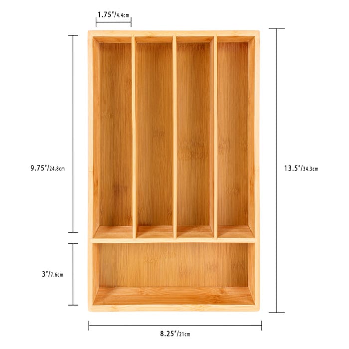 🍴 Bamboo Cutlery Organizer – 5 Slot Drawer Tray (33×24×4cm) 🌿✨ Keep your kitchen neat and stylish with this premium bamboo cutlery organizer, designed for smart storage and easy access