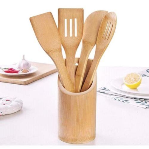 🍳 4PCS Bamboo Cooking Spoon Set with Holder – Natural Kitchen Essentials 🌿✨ Upgrade your cooking experience with this stylish and eco-friendly bamboo spoon set, complete with a matching holder for