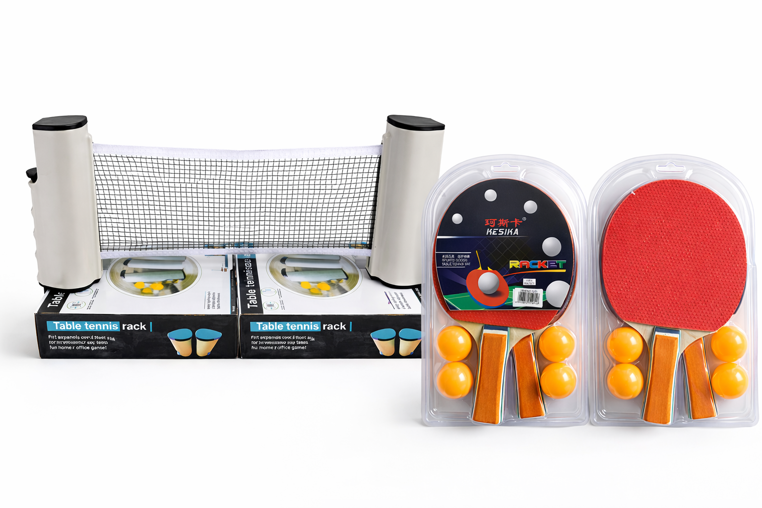 🏓✨ Complete Table Tennis Set (Bats, Balls & Net) Bring the fun of table tennis anywhere with this all-in-one portable set—perfect for home, office, or outdoor play!