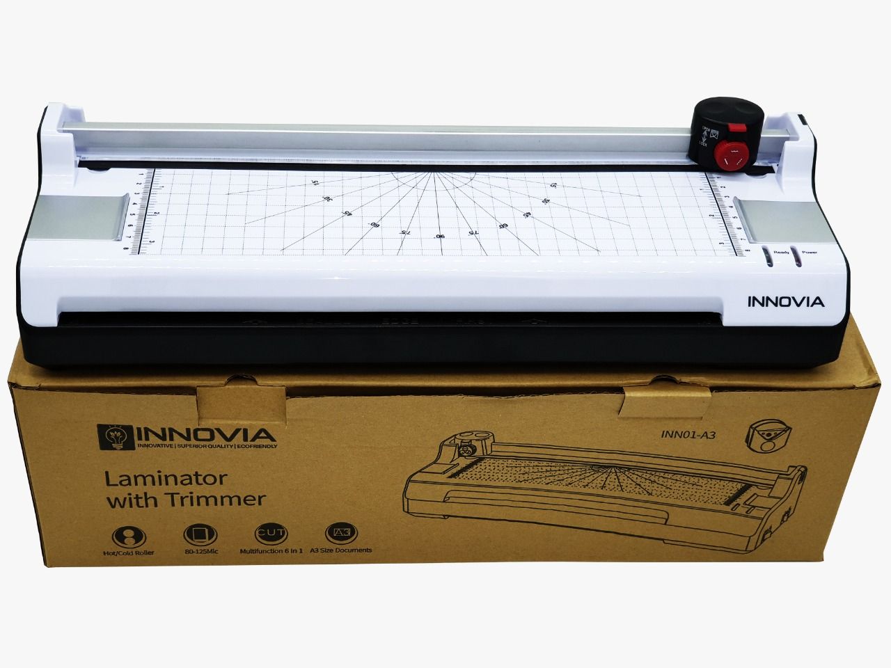 Innovia A3 Laminator with Built-in Trimmer – High-Quality Hot & Cold Laminating Machine for Documents, Photos, ID Cards and Posters, Fast Heating, Smooth Finish, Ideal for Office,School & business use