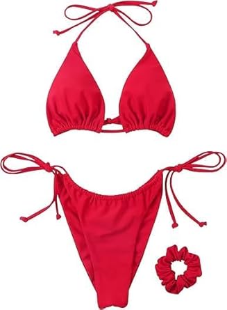 Women Bikini Set Tie Side Thong Sexy Halter Swimsuits 2 Pieces