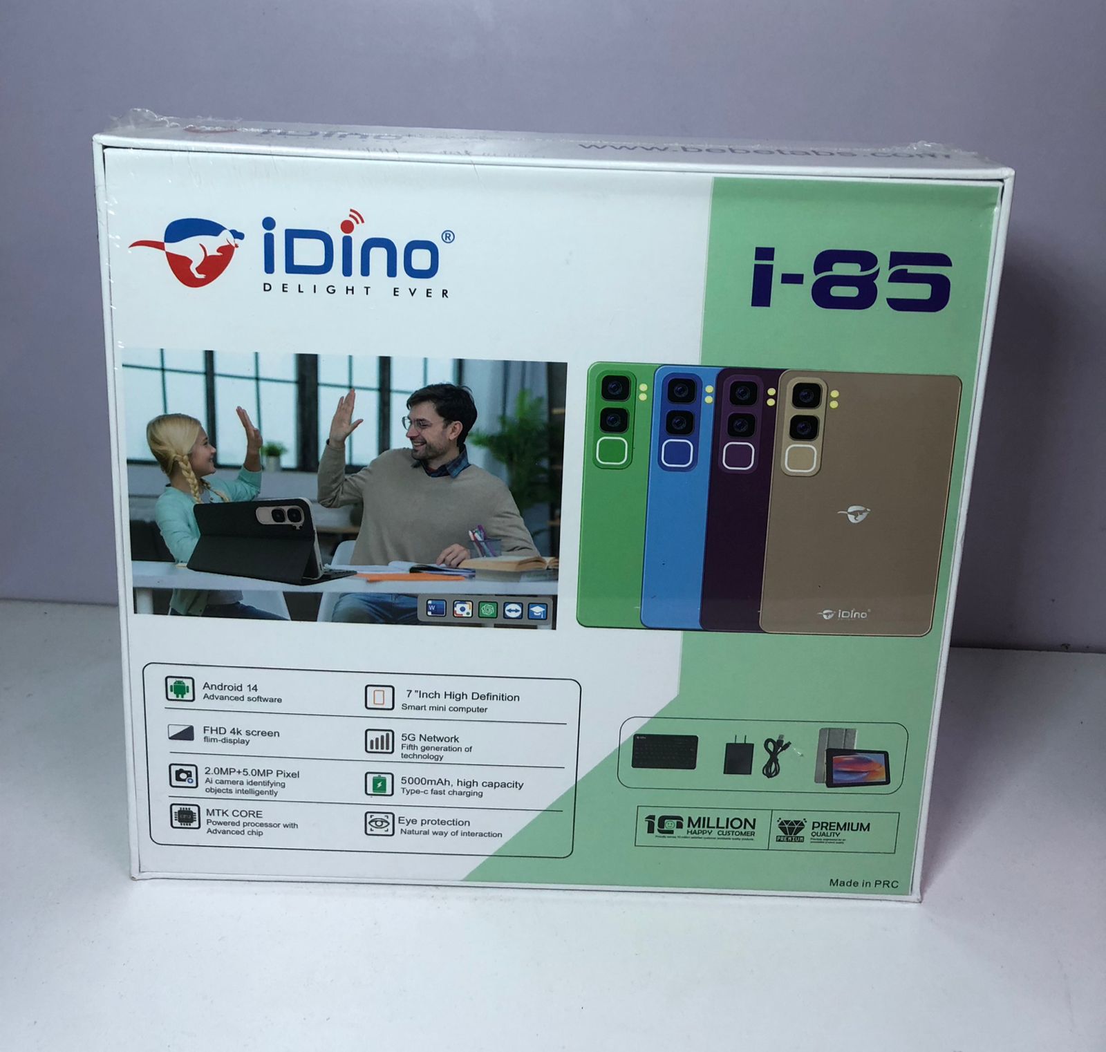 Idino Model i85 Android 14 Tablet 7 inches display  6gb Ram 256gd Rom  with 5G network 5000mAh batterty capacity with free keyboard and flip tablet cover