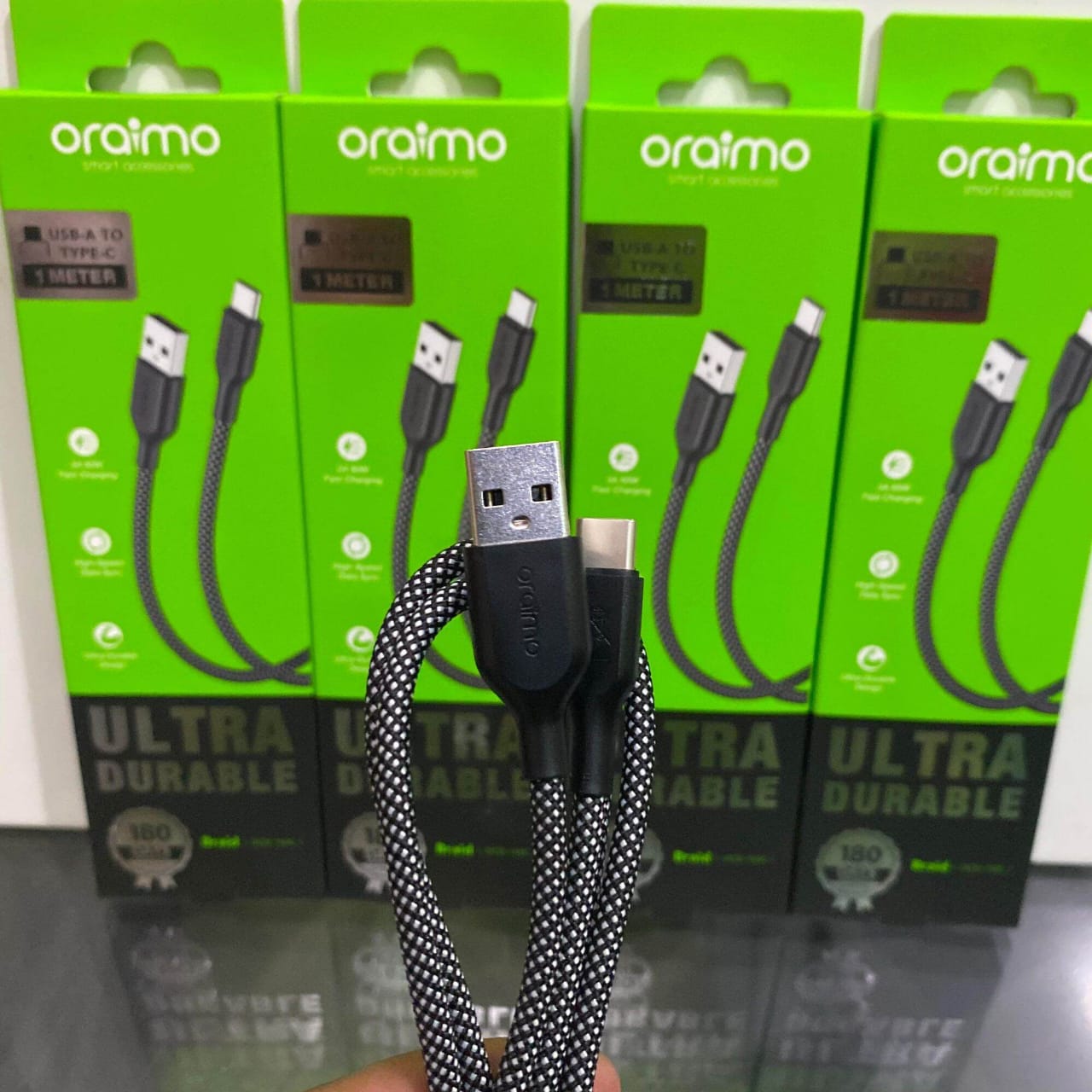 DURABLE FAST CHARGING ORAIMO C to C BRAIDED DATA CABLE