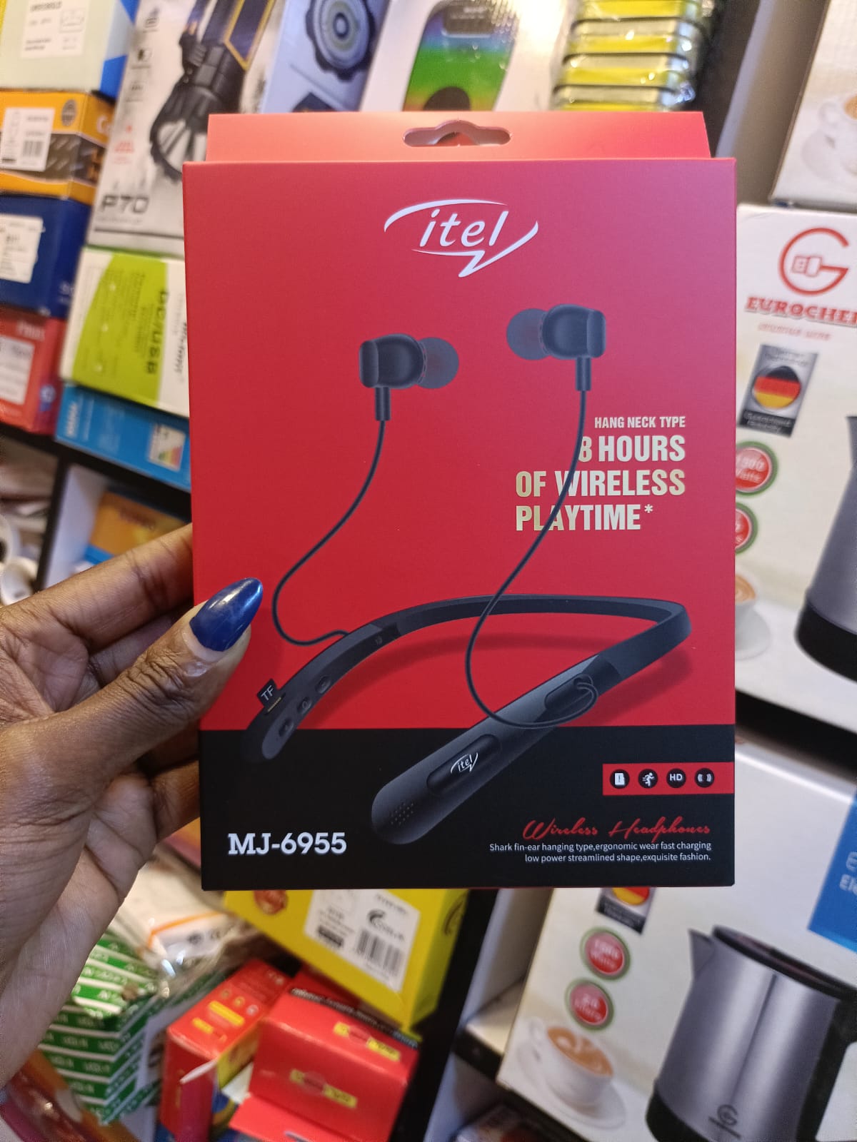 🎧 ITEL  MJ 6955 WIRELESS NECKBAND – CLEARANCE SALE, BLUETOOTH EARPHONES WITH HIGH BASS & LONG BATTERY 🔋