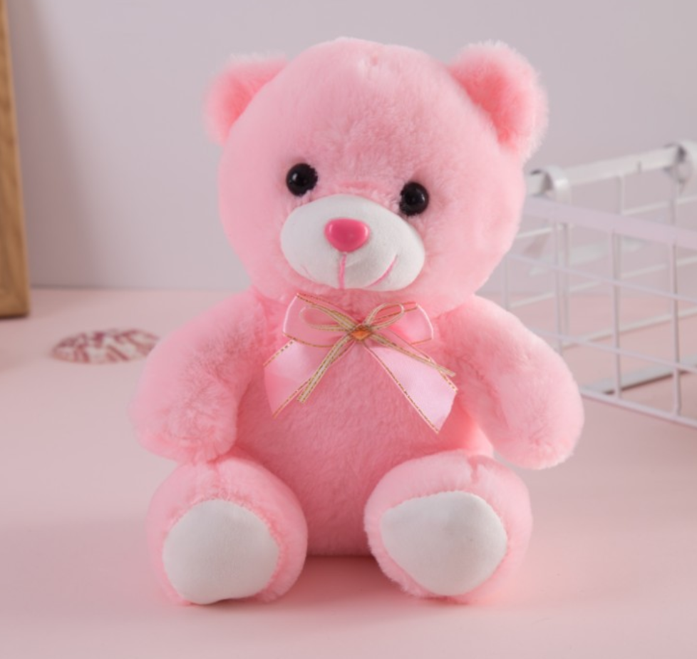 Bear Stuffed Animal LED Light-Up Pink Huggable Doll Cute Stuffed Bear Toys For Kids For Boys Girls Family Companion Local fast delivery