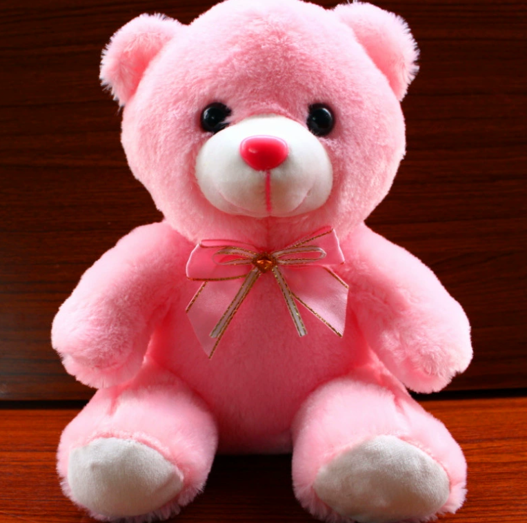 Bear Stuffed Animal LED Light-Up Pink Huggable Doll Cute Stuffed Bear Toys For Kids For Boys Girls Family Companion Local fast delivery