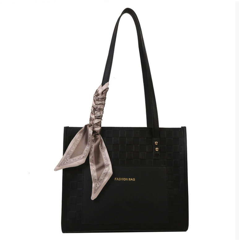 Handbag Women's Casual Fashion Tote Bag Large Capacity Single Shoulder Bag Women's Silk Scarf Girl Bag Local fast delivery