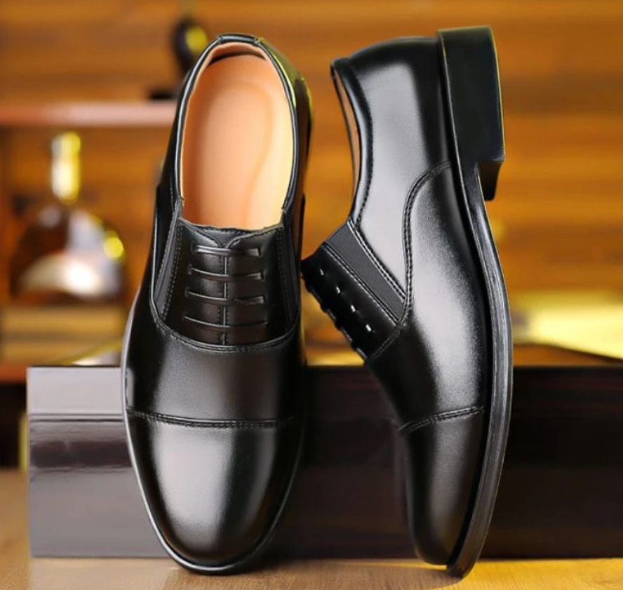 Men Classic Dress Shoes Formal Oxfords Business Office Wedding Shoes Wear Elegant Casual Leather Zapatos Brock Men Flat Shoes Local fast delivery