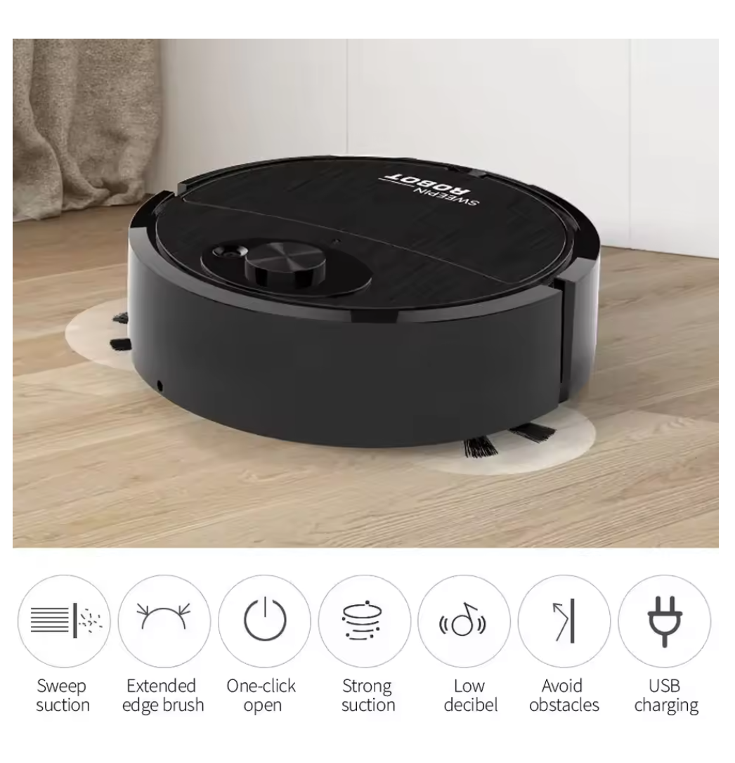 Rechargeable Intelligent Sweeping Robot Vacuum Cleaner USB Charging Household Sweeping Dragging Suction Home Smart Sweeper Cleaning Appliance  Local fast delivery
