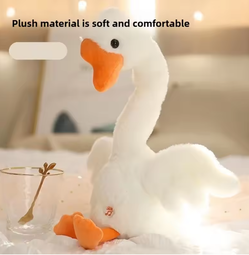 Silly Big White Goose Plush Toy Can Dance The Funny Duck Can Sing Dance PranksToy Great Toy Gift for Children's Birthdays Local fast delivery