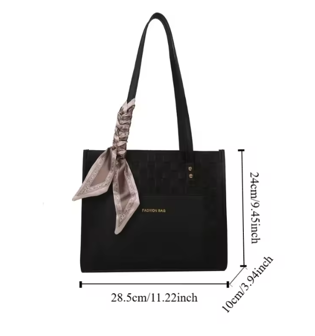 Handbag Women's Casual Fashion Tote Bag Large Capacity Single Shoulder Bag Women's Silk Scarf Girl Bag Local fast delivery