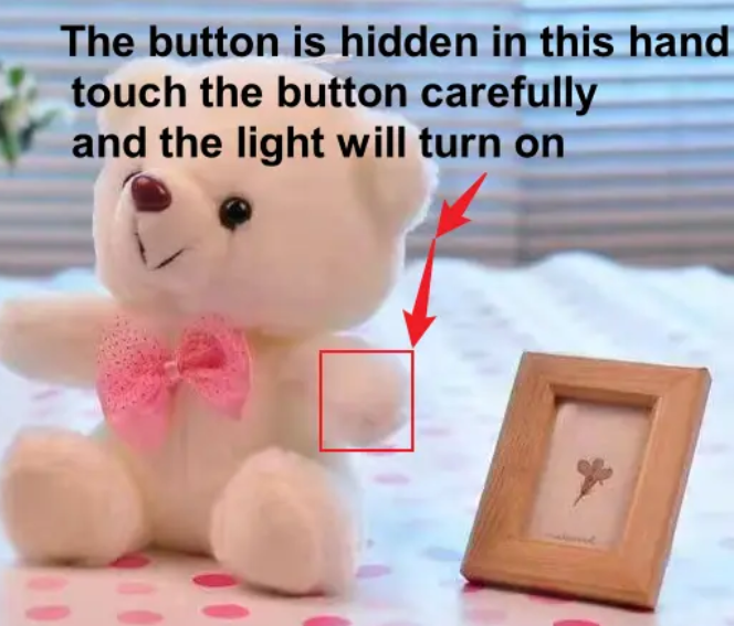 Bear Stuffed Animal LED Light-Up Pink Huggable Doll Cute Stuffed Bear Toys For Kids For Boys Girls Family Companion Local fast delivery