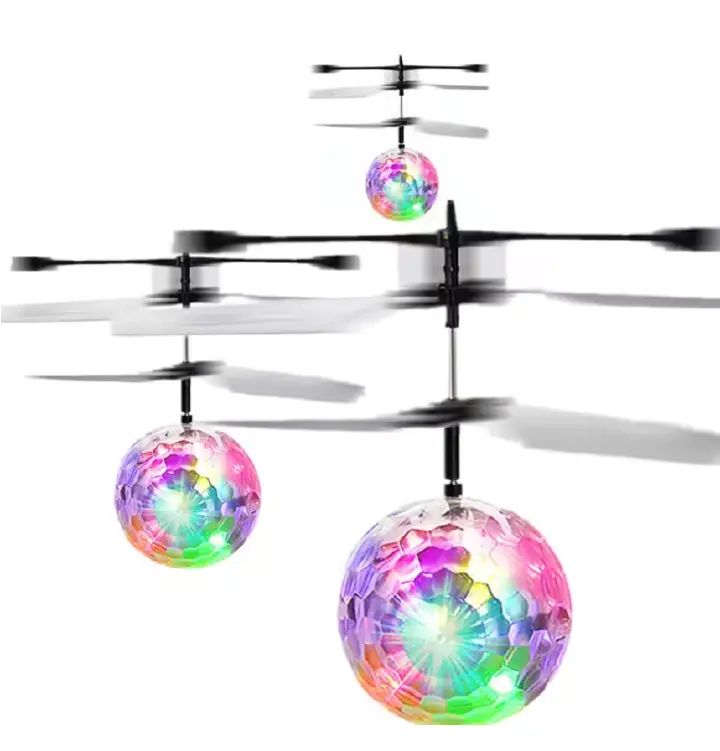 Rechargeable Can fly toy Colorful Mini Drone Luminous RC Flying Ball Helicopter Light Crystal Ball Induction Dron Quadcopter Aircraft Kids Sensing Toys Local fast delivery