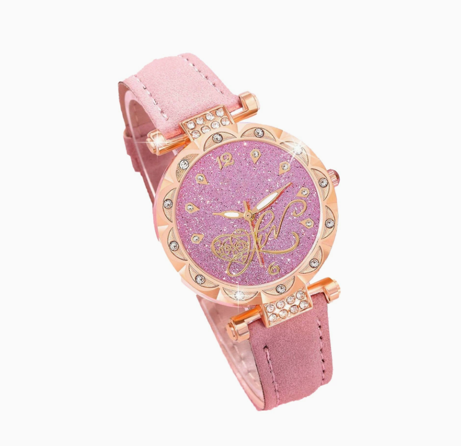 Ladies Watch 5pcs Set Watches for Women Leather Band Simple Casual Women's Analog WristWatch Bracelet Gift Montre Femm Watch  Ring Earrings Necklace Bracelet girl watch set Local fast delivery