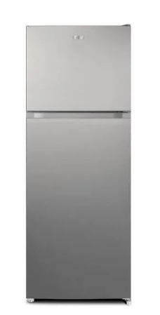 MIKA Fridge 138L 2 Door Top Mount Freezer Defrost (Direct Cool) Inox Line Brush MRDCD138XLB CFC FREE