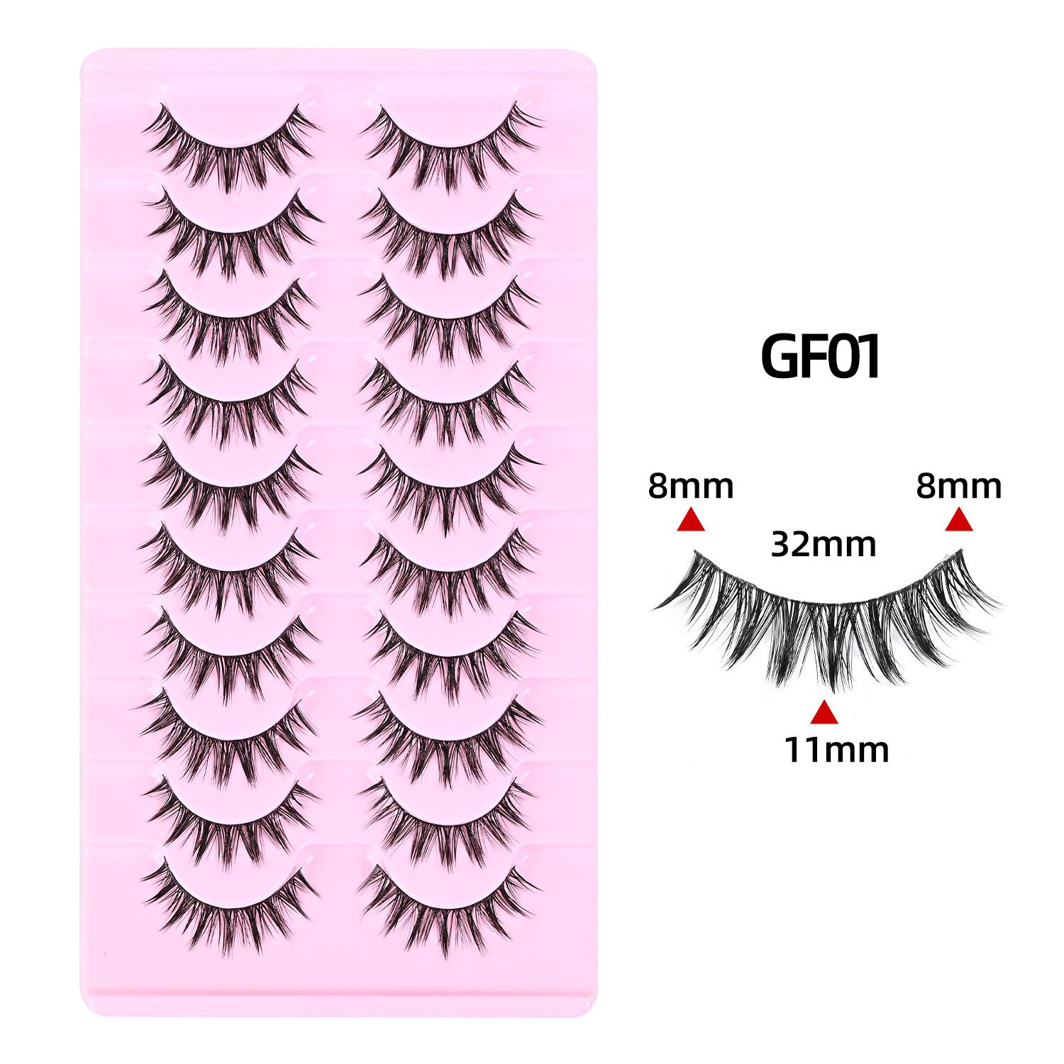 10 Pairs Fluffy Full Strip Lashes | Natural Messy Curly Look | Long-Lasting & Reusable | Comfortable All-Day Wear | Ideal for African Women Makeup | Beginner Friendly | Bulk Orders Welcome