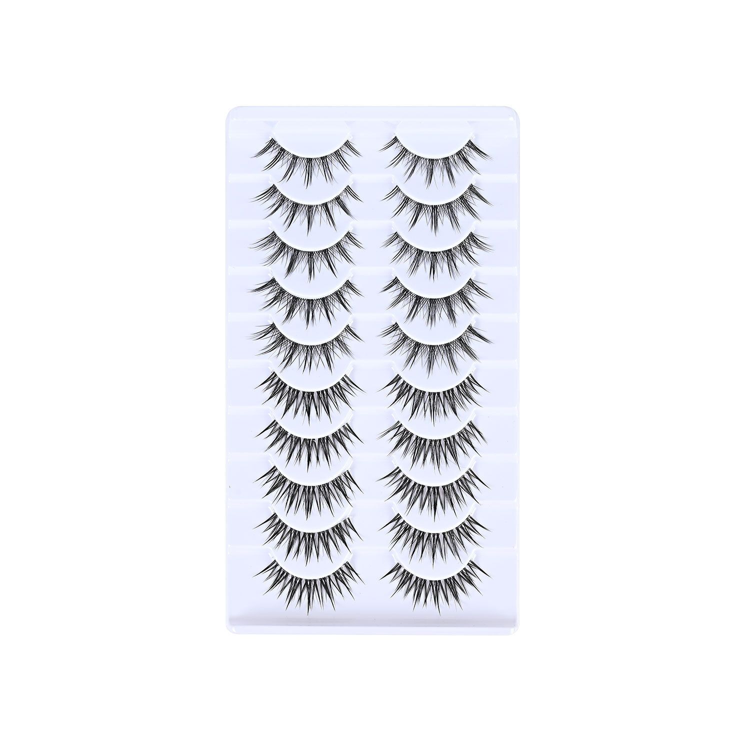 10 Pairs Fluffy Full Strip Lashes | Natural Messy Curly Look | Long-Lasting & Reusable | Comfortable All-Day Wear | Ideal for African Women Makeup | Beginner Friendly | Bulk Orders Welcome