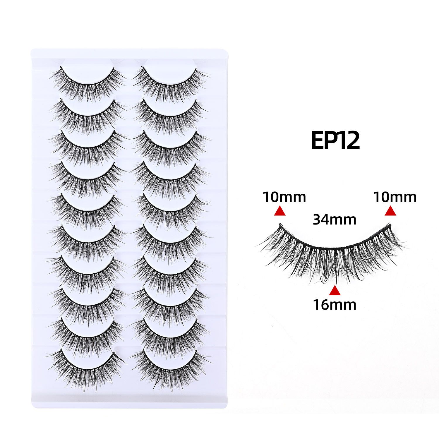 10 Pairs Fluffy Full Strip Lashes | Natural Messy Curly Look | Long-Lasting & Reusable | Comfortable All-Day Wear | Ideal for African Women Makeup | Beginner Friendly | Bulk Orders Welcome