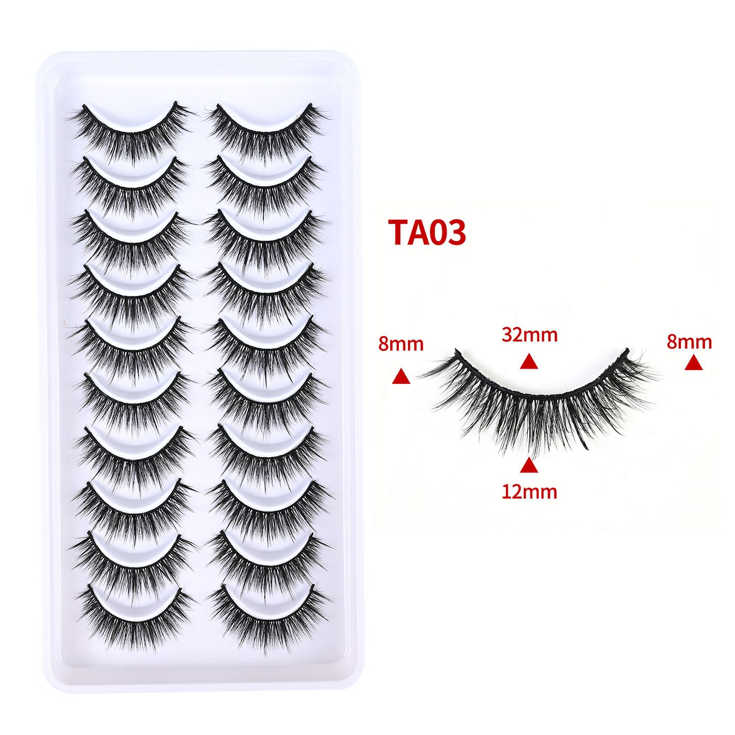10 Pairs Cat Eye Lashes | Natural Lengthening Effect | Fluffy & Volumized | Easy to Apply | Long-Lasting | Ideal for African Women Makeup | Affordable & Reusable | Bulk Orders Welcome