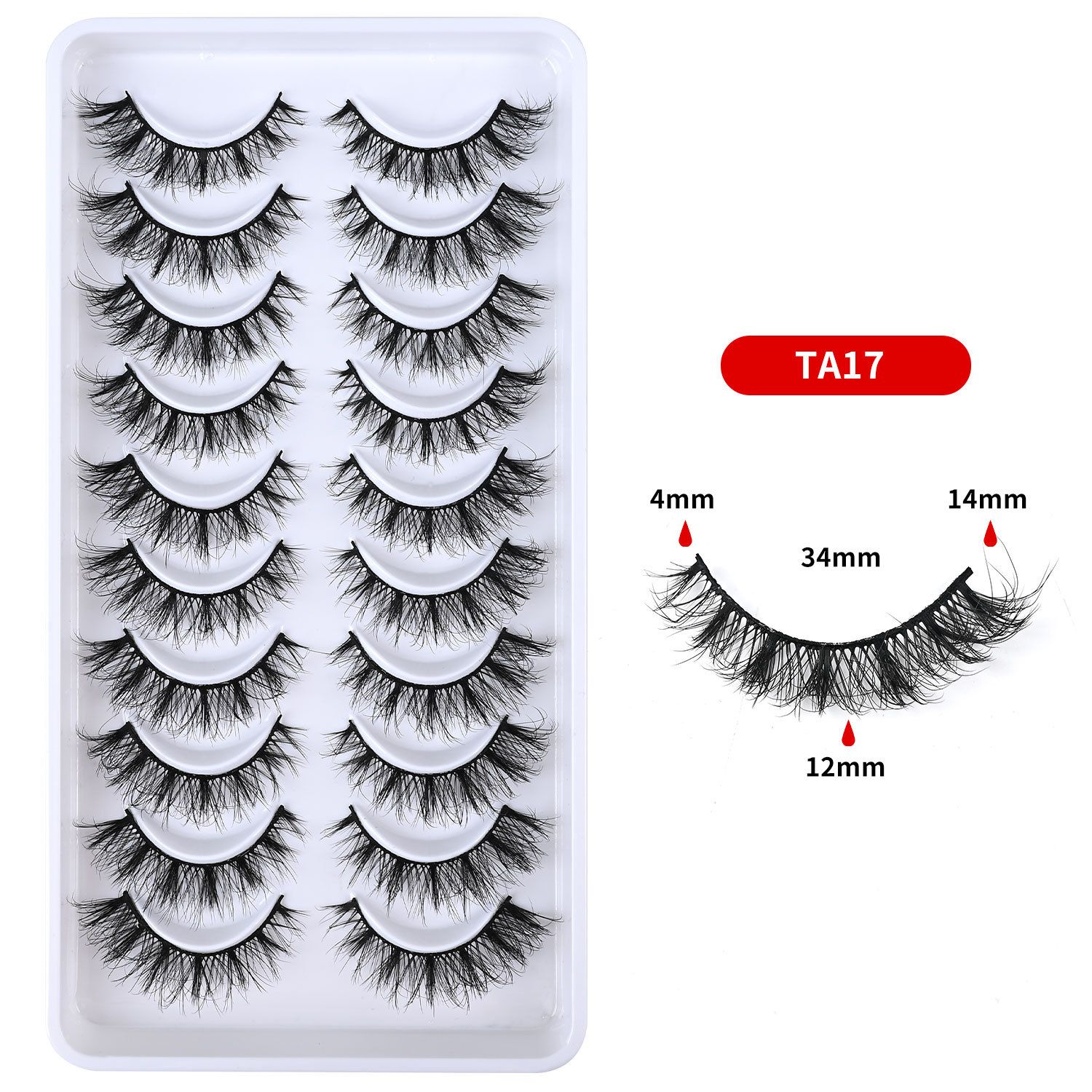 10 Pairs Cat Eye Lashes | Natural Lengthening Effect | Fluffy & Volumized | Easy to Apply | Long-Lasting | Ideal for African Women Makeup | Affordable & Reusable | Bulk Orders Welcome