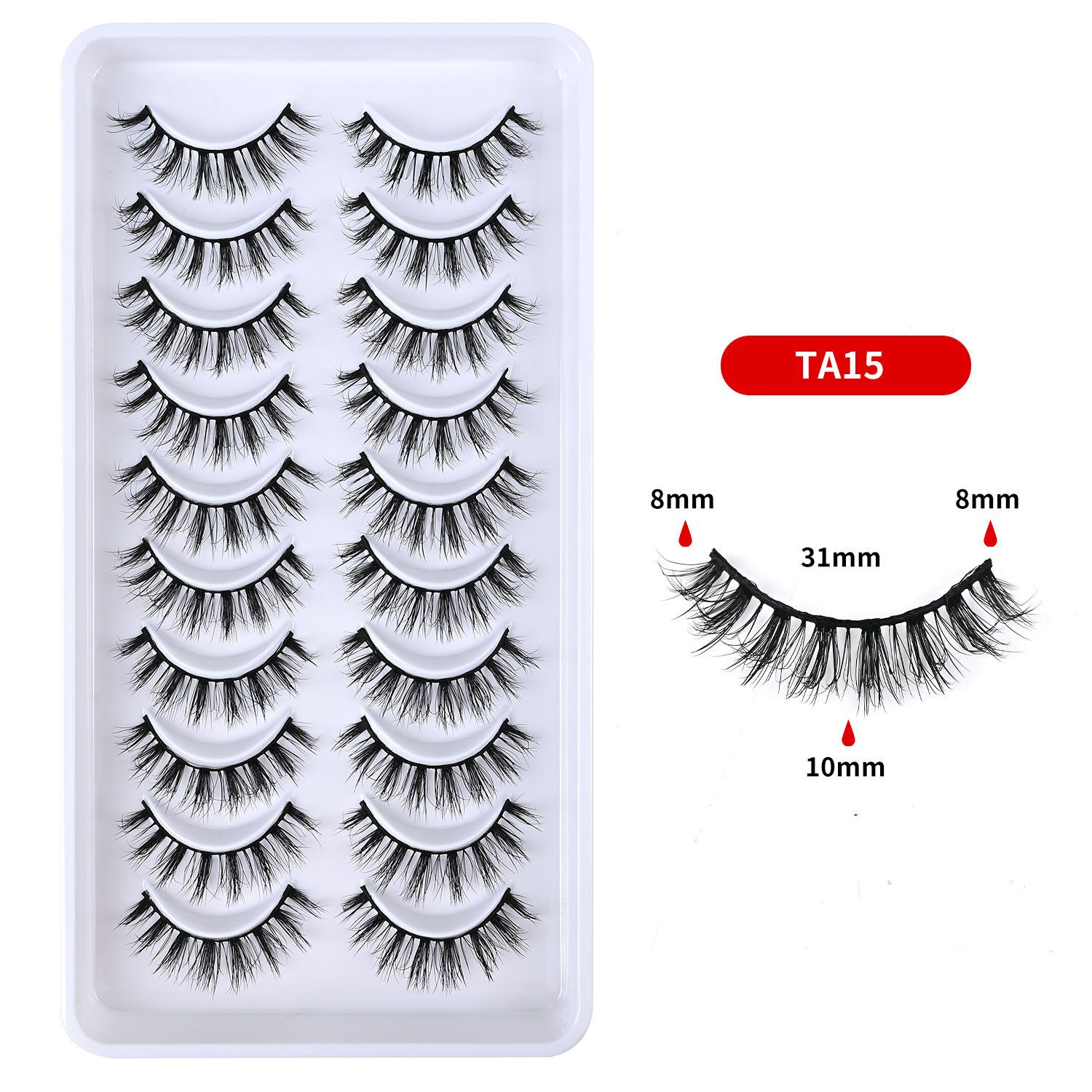 10 Pairs Cat Eye Lashes | Natural Lengthening Effect | Fluffy & Volumized | Easy to Apply | Long-Lasting | Ideal for African Women Makeup | Affordable & Reusable | Bulk Orders Welcome