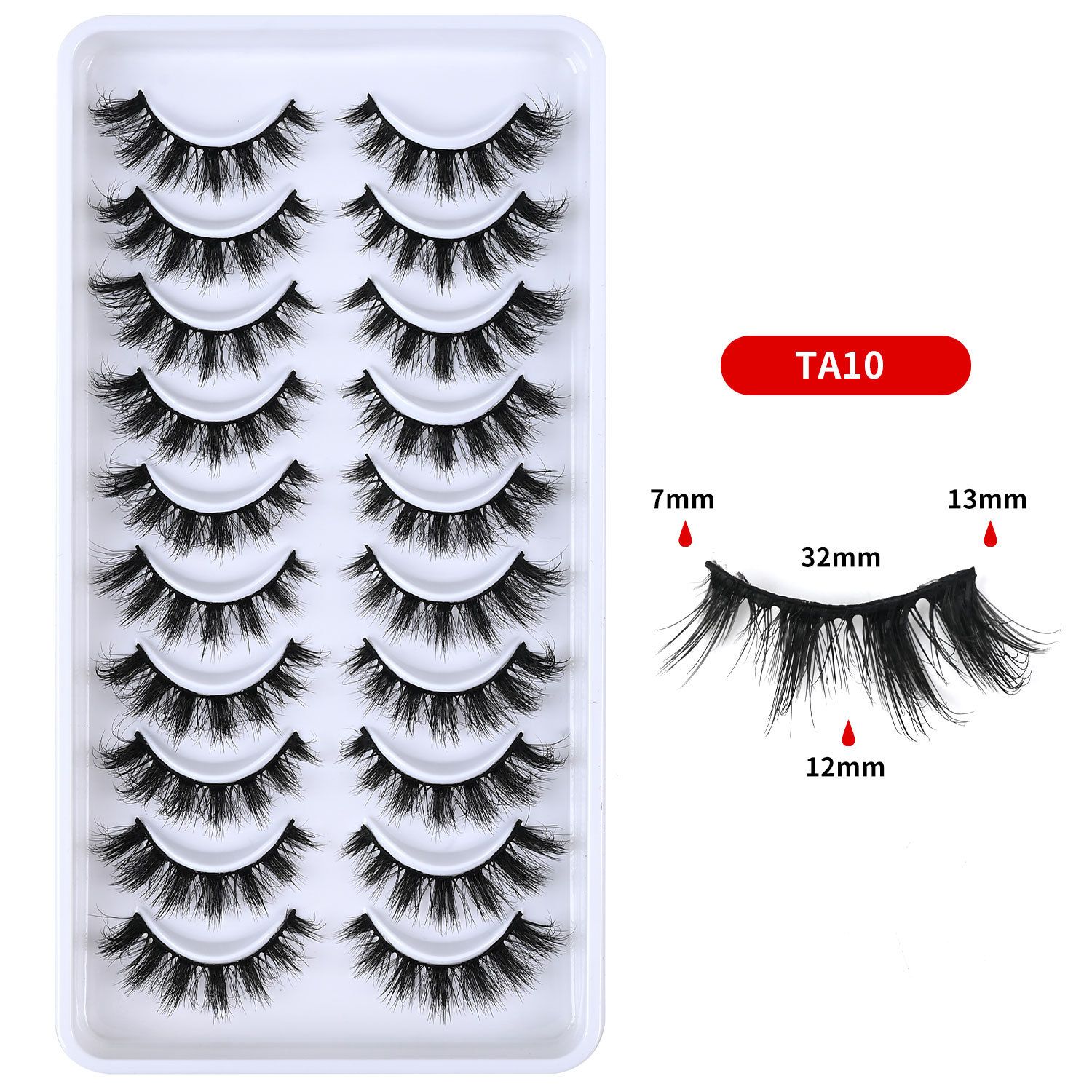 10 Pairs Cat Eye Lashes | Natural Lengthening Effect | Fluffy & Volumized | Easy to Apply | Long-Lasting | Ideal for African Women Makeup | Affordable & Reusable | Bulk Orders Welcome