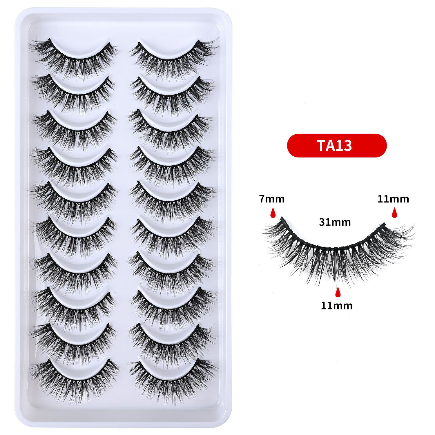 10 Pairs Cat Eye Lashes | Natural Lengthening Effect | Fluffy & Volumized | Easy to Apply | Long-Lasting | Ideal for African Women Makeup | Affordable & Reusable | Bulk Orders Welcome