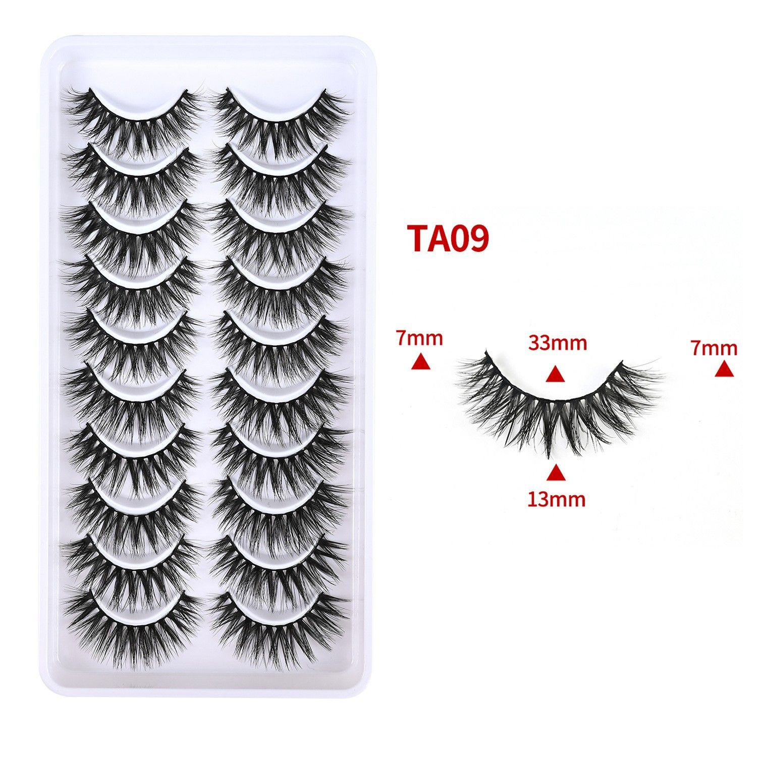 10 Pairs Cat Eye Lashes | Natural Lengthening Effect | Fluffy & Volumized | Easy to Apply | Long-Lasting | Ideal for African Women Makeup | Affordable & Reusable | Bulk Orders Welcome