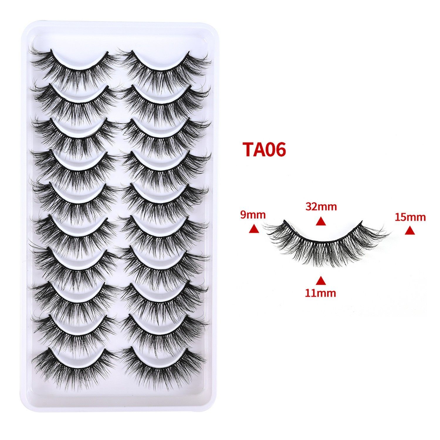 10 Pairs Cat Eye Lashes | Natural Lengthening Effect | Fluffy & Volumized | Easy to Apply | Long-Lasting | Ideal for African Women Makeup | Affordable & Reusable | Bulk Orders Welcome