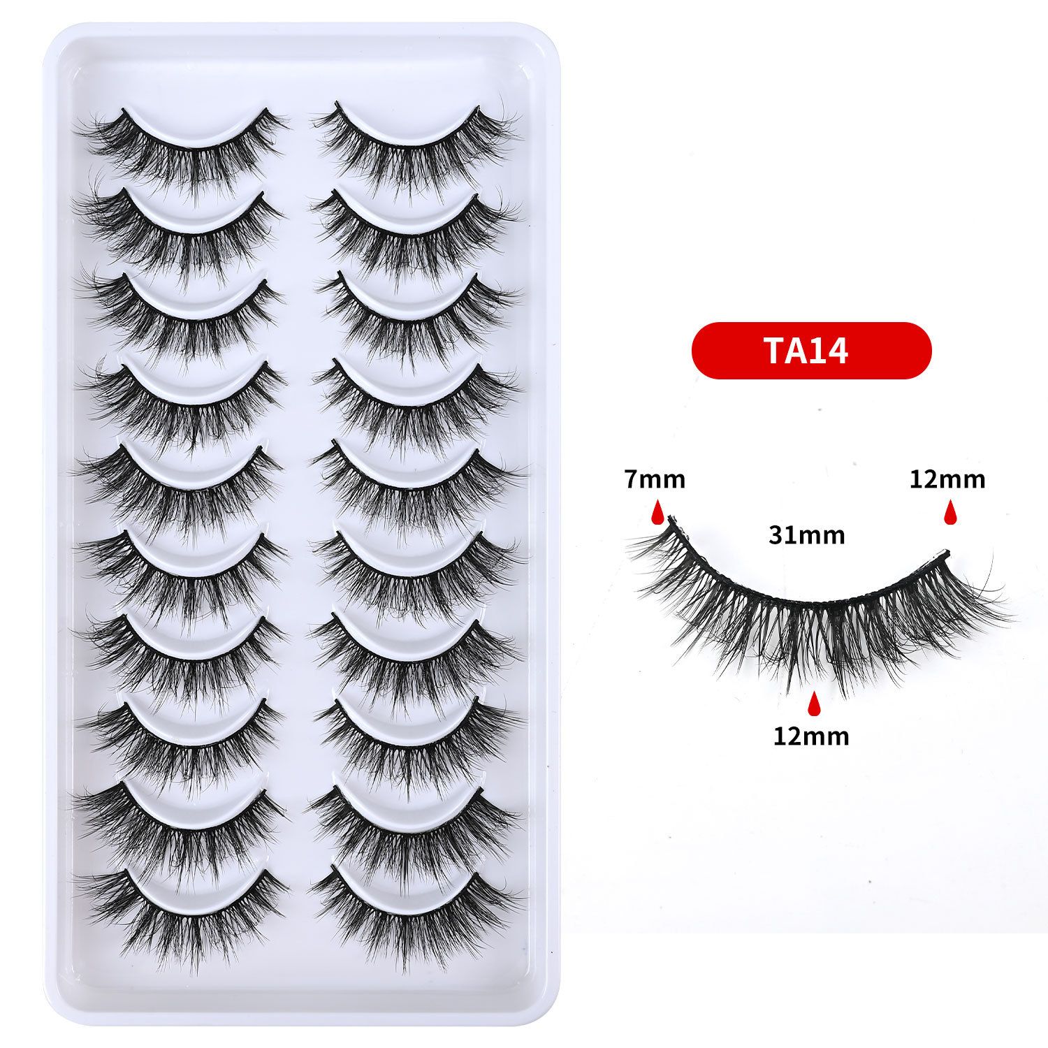 10 Pairs Cat Eye Lashes | Natural Lengthening Effect | Fluffy & Volumized | Easy to Apply | Long-Lasting | Ideal for African Women Makeup | Affordable & Reusable | Bulk Orders Welcome