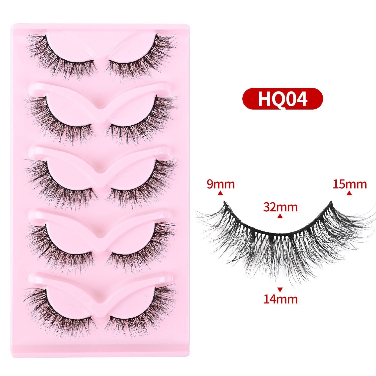 5 Pairs Light Fox Eye Lashes | Natural Lengthening Effect | Fluffy & Volumized | Easy to Apply | Long-Lasting | Ideal for African Women Makeup | Affordable & Reusable | Bulk Orders Welcome