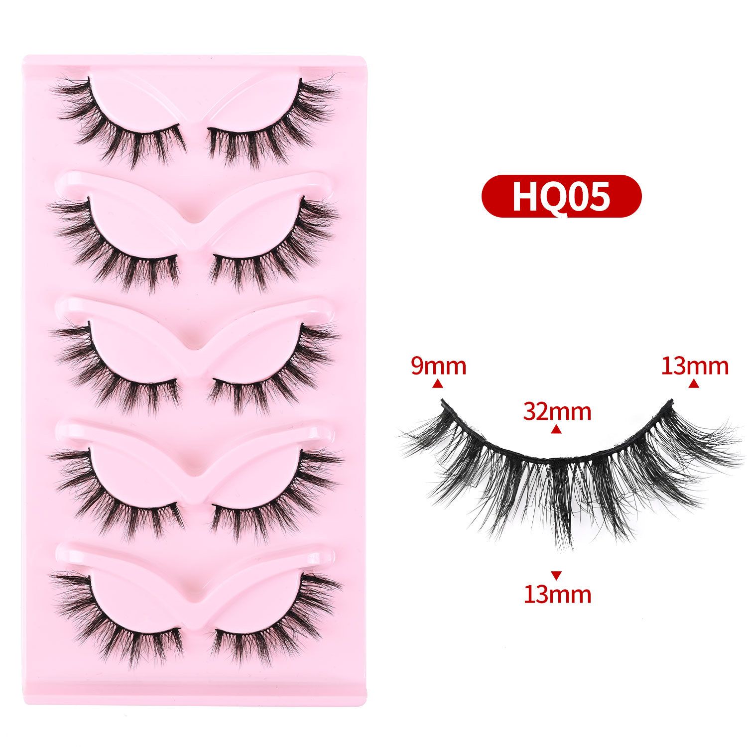 5 Pairs Light Fox Eye Lashes | Natural Lengthening Effect | Fluffy & Volumized | Easy to Apply | Long-Lasting | Ideal for African Women Makeup | Affordable & Reusable | Bulk Orders Welcome