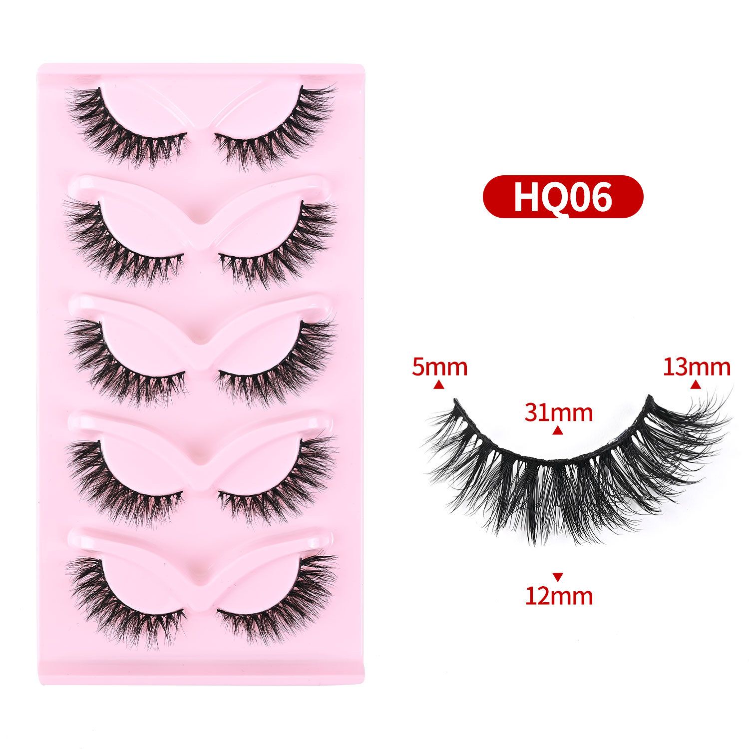 5 Pairs Light Fox Eye Lashes | Natural Lengthening Effect | Fluffy & Volumized | Easy to Apply | Long-Lasting | Ideal for African Women Makeup | Affordable & Reusable | Bulk Orders Welcome